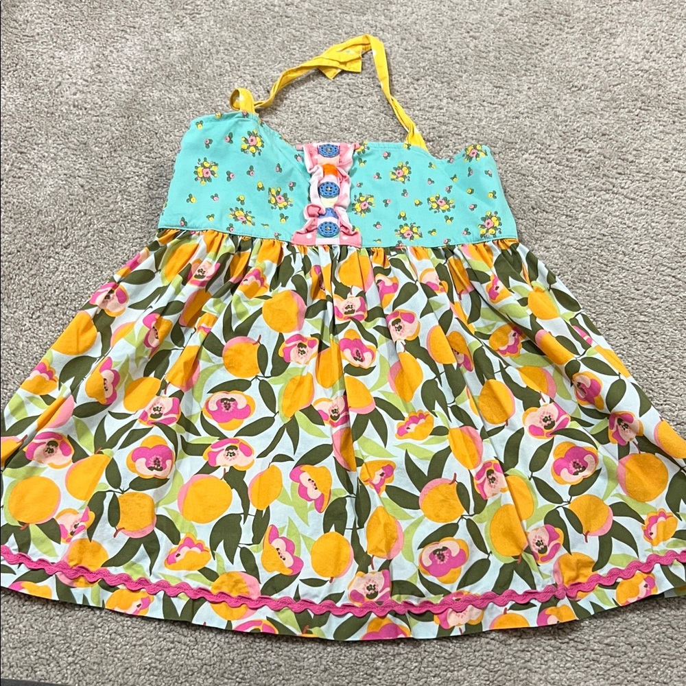 Floral Kids Matilda Jane shirt with Yellow and Blue Accents